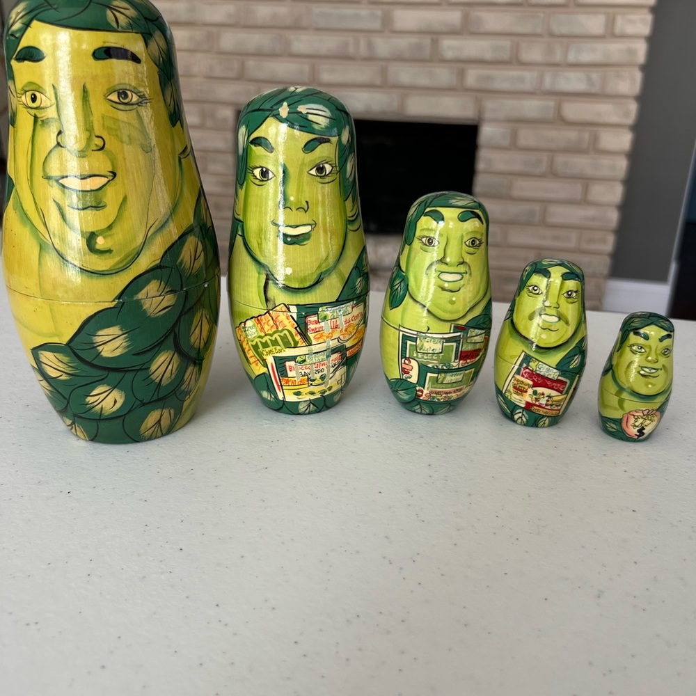 Vintage Pillsbury Green Giant Nesting Dolls (1994) Set of 5 complete